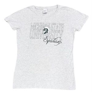 MICHIGAN STATE UNIVERSITY Spartans Gray TShirt Size Small New